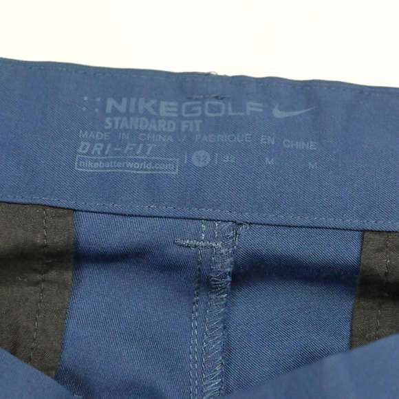 Nike 32 x 10" Navy Blue 882066 Tech Flat Front Dri Fit Tour Golf Cargo Shorts - Picture 3 of 5